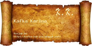 Kafka Karina névjegykártya